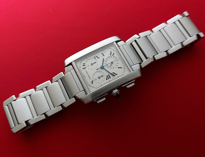 Cartier Tank Francaise Midsize Chronograph Wristwatch Ref. W51001Q3